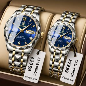 Poedagar Elegant Couples Watches With Calender