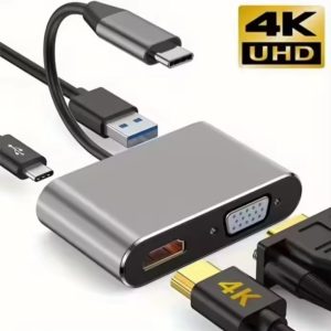 4IN1 USB Hub With VGA HDMI USB A USBC ports