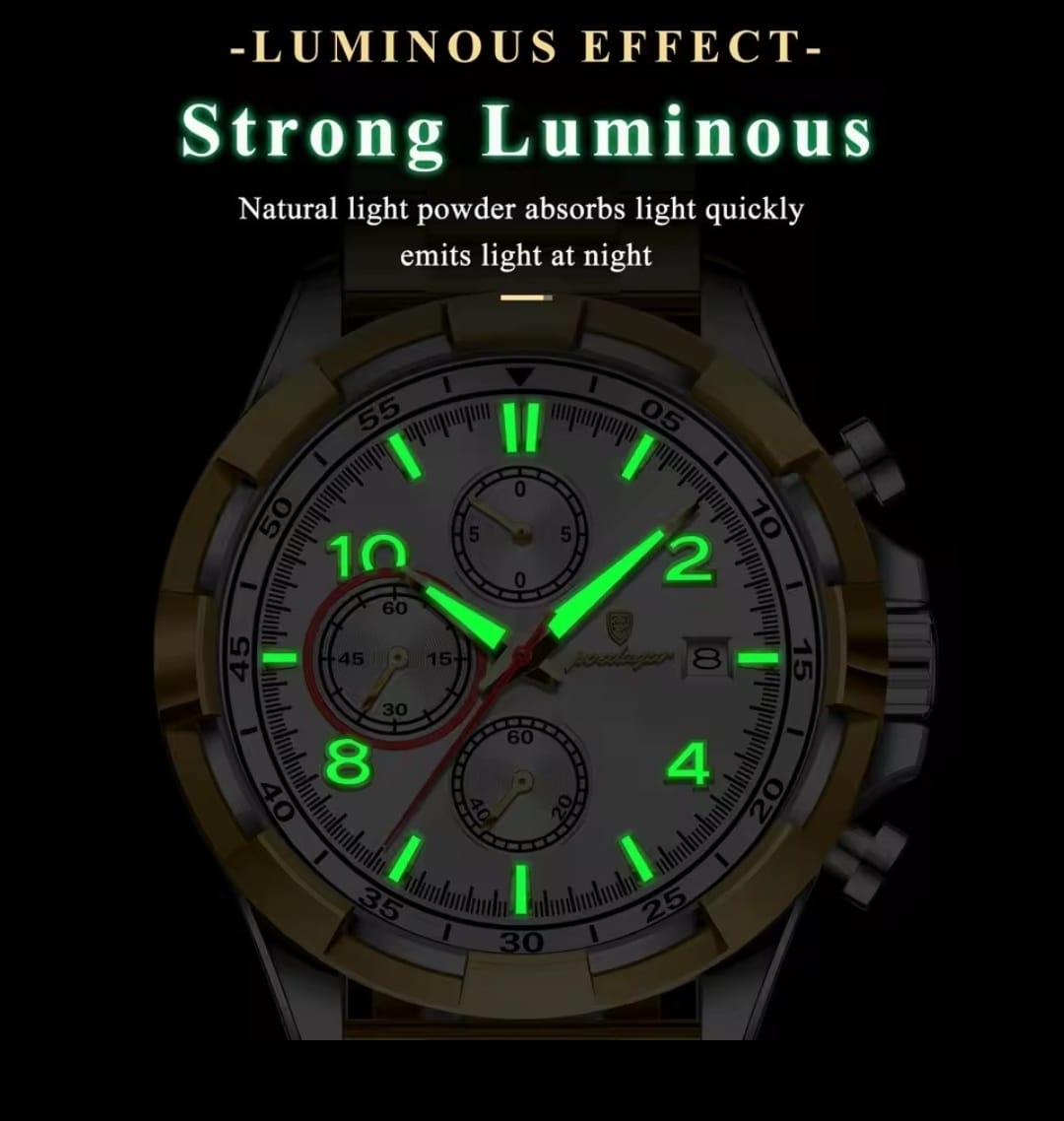 Poedagar Gold Edition Chronograph Watch - Image 2