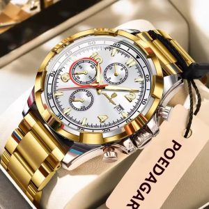 Poedagar Gold Edition Chronograph Watch