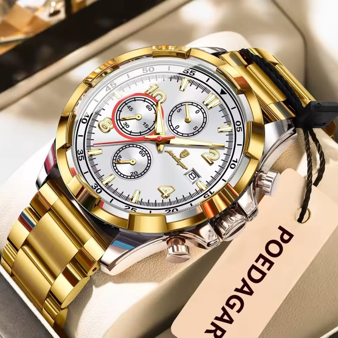 Poedagar Gold Edition Chronograph Watch